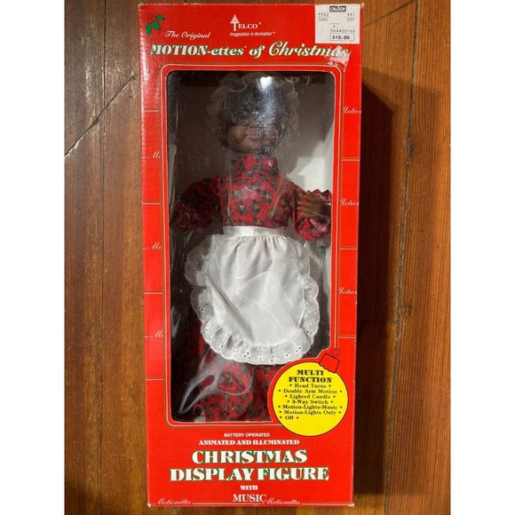 VTG Telco Motionettes Christmas MRS AFRICAN AMERICAN CLAUSE Animated 16" WORKS - Picture 4 of 6